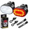 komplet LED kolesarskih luči, 200 lm, do 20 ur (RC-K-1450)