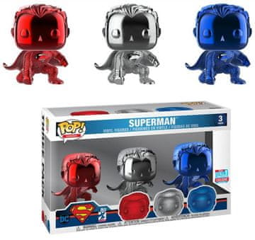Funko POP MOVIES: JUSTICE LEAGUE 3PK SUPERMAN (LANDING) (CHROME) CONVENTION 2018