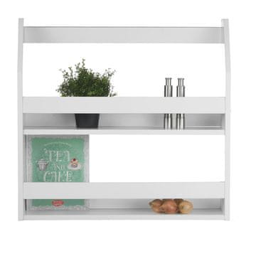 Homestyle4U Stenska polica, 63,6x60x15,5 cm, bela
