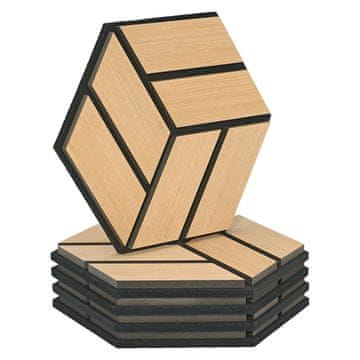 Homestyle4U Akustične plošče, šesterokotni satovje 3D, 30x26x2 cm, rjave