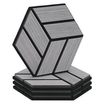 Homestyle4U Akustične plošče, šesterokotni satovje 3D, 30x26x2 cm, siva
