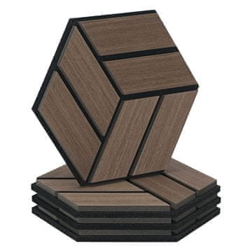Homestyle4U Akustične plošče, šesterokotni satovje 3D, 30x26x2 cm, rjave