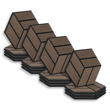 Homestyle4U Akustične plošče, šesterokotni satovje 3D, 30x26x2 cm, rjave