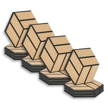 Homestyle4U Akustične plošče, šesterokotni satovje 3D, 30x26x2 cm, rjave