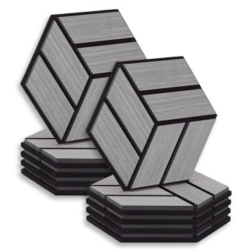 Homestyle4U Akustične plošče, šesterokotni satovje 3D, 30x26x2 cm, siva