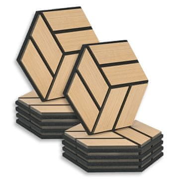 Homestyle4U Akustične plošče, šesterokotni satovje 3D, 30x26x2 cm, rjave