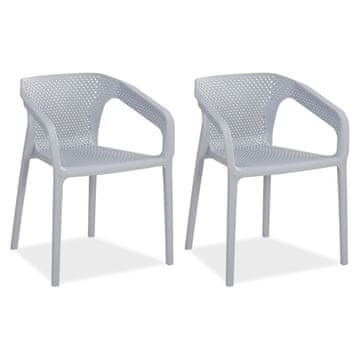 Homestyle4U Vrtni stolni komplet, 55x74,5x54 cm, siva, plastika