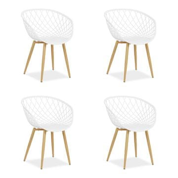 Homestyle4U Vrtni stolčki, 62x80x57 cm, bela, 4-oset