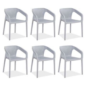 Homestyle4U Vrtni stolčki, 55x74,5x54 cm, sivi