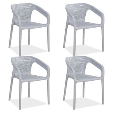 Homestyle4U Vrtni stolni komplet, 55x74,5x54 cm, siva
