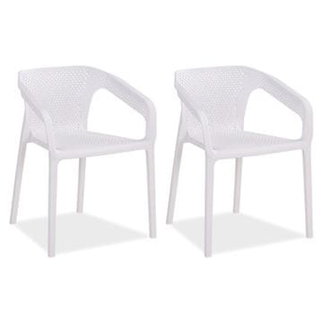 Homestyle4U Vrtni stolni komplet, 55x74,5x54 cm, bela, plastika