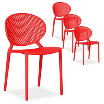 Homestyle4U Vrtni stolni komplet, 41x77,5x48 cm, rdeča, plastika