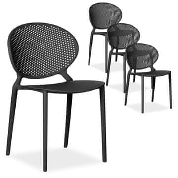 Homestyle4U Vrtni stolni komplet, 41x77,5x48 cm, črna