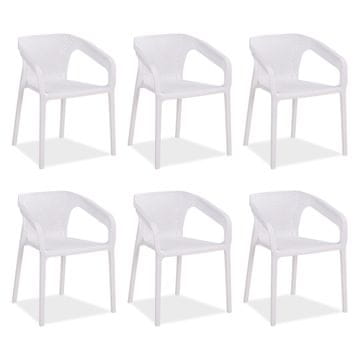 Homestyle4U Vrtni stolni komplet, 55x74,5x54 cm, bela, plastika