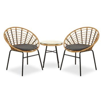Homestyle4U Vrtno pohištvo komplet, 68x77,5x55 cm, rjava