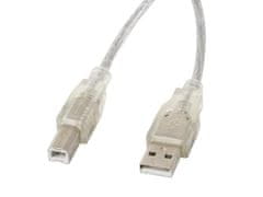 Lanberg CABO USB LANBERG 2.0 AM BM PARA LAPTOP PC 1.8M FERRITE VIDRO TRANSPARENTE
