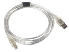 Lanberg CABO USB LANBERG 2.0 AM BM PARA LAPTOP PC 1.8M FERRITE VIDRO TRANSPARENTE