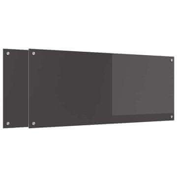 Vidaxl Kuhinjski panel 2 szt. Temno siva 120 x 50 cm kaljeno steklo