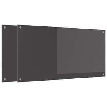 Vidaxl Kuhinjski panel 2 szt. Temno siva 120 x 60 cm kaljeno steklo