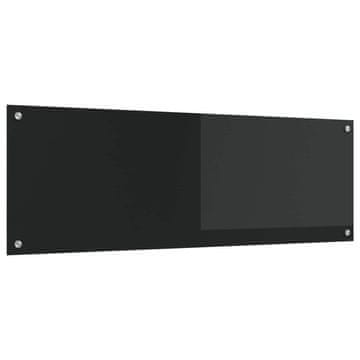 Vidaxl Kuhinjski panel Črna 120 x 40 cm kaljeno steklo