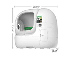 PetKit Purobot Max Pro 2 pametno mačje stranišče, AI kamera, Wifi, Triple nadzor vonjav, 66x60x54cm, sivo