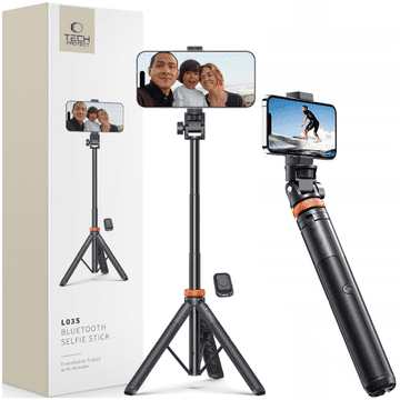 Tech-protect TECH-PROTECT L03S BLUETOOTH SELFIE PALICA S STATIVOM, ČRNEGA RAZMERJA