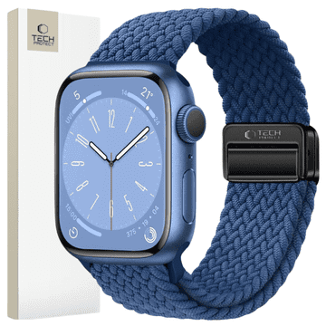 Tech-protect TECH-PROTECT NYLONMAG OVITEK ZA APPLE WATCH 6 / 7 / 8 / 9 / 10 / SE / ULTRA 1 / 2 (44 / 45 / 46 / 49 MM) MONTEGO MODRA