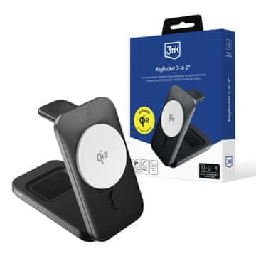 3MK 3MK MAGROCKET 3-V-1 BREZŽIČNI POLNILNIK 15W QI2 ZA IPHONE S POLNILNIKOM MAGSAFE