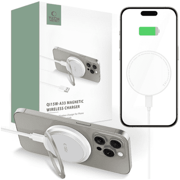 Tech-protect BREZŽIČNI POLNILEC TECH-PROTECT QI15W-A33 MAGNETIC MAGSAFE, BELA