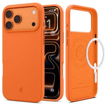 Spigen SILIKONSKI OVITEK SPIGEN FIT MAGSAFE ZA IPHONE 17 PRO MAX, KOZMOSKO ORANŽEN, ZAŠČITA