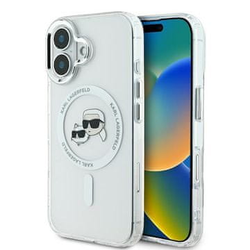 Karl Lagerfeld KLHMP16MHLSKCH iPhone Plus 6,7" bel trdi ovitek IML Metal Karl&Choupette Head MagSafe