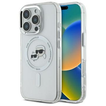 Karl Lagerfeld KLHMP16LHLSKCH iPhone Pro 6,3" bel trdi ovitek IML Metal Karl&Choupette Head MagSafe