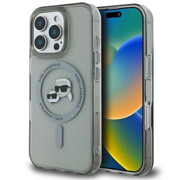 Karl Lagerfeld KLHMP16LHLSKCK iPhone 16 Pro 6,3" črno/črno trdo ohišje IML kovinsko z magnetnim zaklepom Karl&Choupette