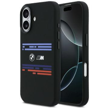 Bmw M silikonski vodoravni ovitek MagSafe za iPhone 17 črne barve