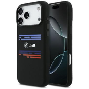 Bmw M silikonski vodoravni ovitek MagSafe za iPhone 17 Pro Max črne barve