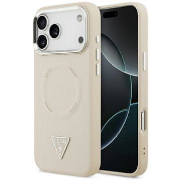 Guess GUESS OVITEK S TRIKOTNIM LOGOM IN MAGSAFE ZA IPHONE 17 PRO BEŽ