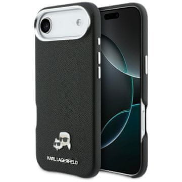 Karl Lagerfeld Ovitek Karl & Choupette Head Pins Saffiano MagSafe za iPhone Air črne barve