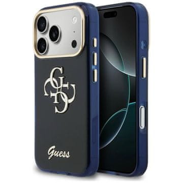 Guess Kovinski ovitek IML 4G Script za iPhone 17 Pro modre barve