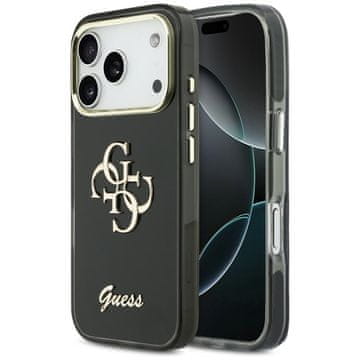 Guess Kovinski ovitek IML 4G Script za iPhone 17 Pro črne barve