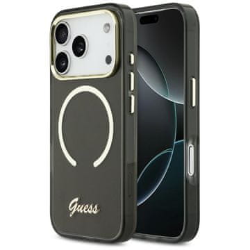 Guess Ovitek IML Script Metal MagSafe za iPhone 17 Pro Max črne barve