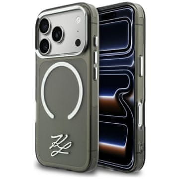 Karl Lagerfeld Ovitek IML KL Script Logo MagSafe za iPhone 17 Pro črne barve