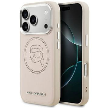 Karl Lagerfeld Ovitek K Head Point Logo MagSafe za iPhone 17 Pro Max roza