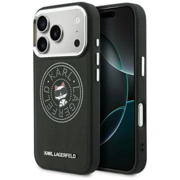 Karl Lagerfeld Ovitek Point & Choupette Sketch MagSafe za iPhone 17 Pro črne barve