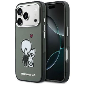 Karl Lagerfeld Ovitek Karl & Choupette z magnetnim zaščitnim ovitkom za iPhone 17 Pro, črne barve