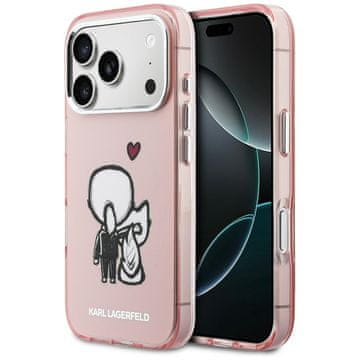 Karl Lagerfeld Ovitek Karl & Choupette Back MagSafe za iPhone 17 Pro roza