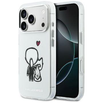Karl Lagerfeld Ovitek Karl & Choupette Back MagSafe za iPhone 17 Pro, prozoren