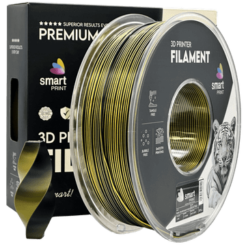 Smart Print 5x Silk PLA Dvojna Barva črna zlata Filament 1.75mm - Smart Print Sijajni Filament za 3D Tisk (1kg Kolut)