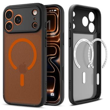 Spigen ULTRA HYBRID MAGSAFE OVITEK ZA IPHONE 17 PRO MAX FROST ČRNO/ORANŽNO