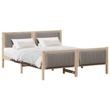 Vidaxl Kovinska posteljna konstrukcija Rjava in taupe 160 x 200 cm