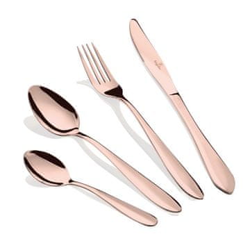 Potovalni jedilni pribor iz nerjavečega jekla 4 kosi Rose Gold Collection BH-3083